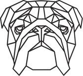 Hout-Kado - Engelse bulldog - Medium - Zwart - Geometrische dieren en vormen - Hout - Lasergesneden