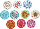 Home&Deco Onderzetters met mandala print-10st-Ø 10 cm