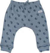 Lodger Babybroek maat 56 - Jogger - 100% Katoen - Hydrofiel - Perfecte Pasvorm - Elastische Taille - Oeko-Tex - 0-2M - Blauw