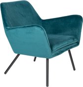 Lounge chair gentil velvet Blue Fauteuils - Houselabel