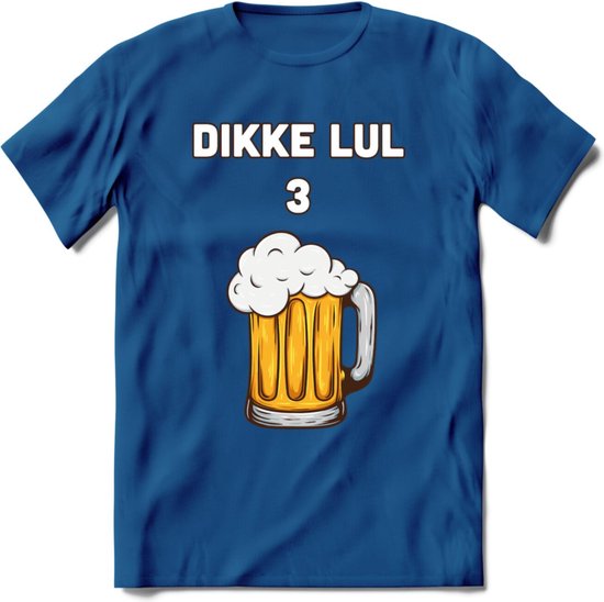 Dikke Lul 3 Bier T-Shirt | Bier Kleding | Feest | Drank | Grappig Verjaardag Cadeau | - Donker Blauw - 3XL