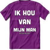 Ik Hou Van Mijn Man T-Shirt | Bier Kleding | Feest | Drank | Grappig Verjaardag Cadeau | - Paars - XL