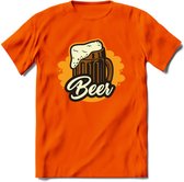 Bierpul T-Shirt | Bier Kleding | Feest | Drank | Grappig Verjaardag Cadeau | - Oranje - M