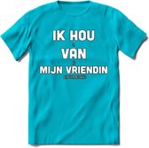 Ik Hou Van Mijn Vriendin T-Shirt | Bier Kleding | Feest | Drank | Grappig Verjaardag Cadeau | - Blauw - XL