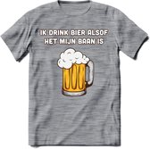 Ik Drink Bier Alsof Het Mijn Baan Is T-Shirt | Bier Kleding | Feest | Drank | Grappig Verjaardag Cadeau | - Donker Grijs - Gemaleerd - XXL