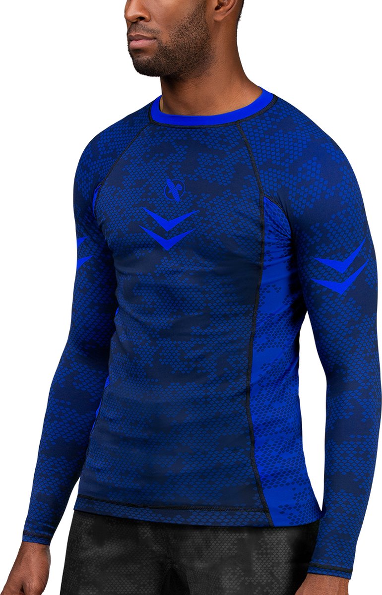 Hayabusa Arrow Ranked Long Sleeve Rashguard - Blauw - maat XL