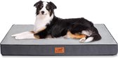 Merkloos - Orthopedisch Eivormig Schuim Hondenbenchbed - voor Middelgrote Hond ( 19-32 kg) - Met Afneembare Wasbare Hoes - Waterdicht  - Ademend Hondenkussen - 90x70x8cm - Donkergrijs
