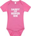 Daddy super hero cadeau romper roze voor babys / meisjes - Vaderdag / papa kado / geboorte / kraamcadeau - cadeau voor aanstaande vader 56