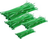 Setje van 200x stuks kabelbinders/tie-wraps groen 10-15-20-30 cm - Klussen/gereedschap - 3.6 mm breed