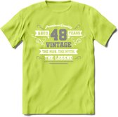 48 Jaar Legend T-Shirt | Zilver - Wit | Grappig Verjaardag en Feest Cadeau | Dames - Heren - Unisex | Kleding Kado | - Groen - 3XL