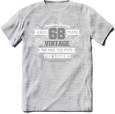 68 Jaar Legend T-Shirt | Zilver - Wit | Grappig Verjaardag en Feest Cadeau | Dames - Heren - Unisex | Kleding Kado | - Licht Grijs - Gemaleerd - M