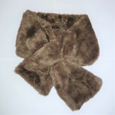 Heerlijk - Warme - Sjaal -Fake Fur - 15X90cm - Bruin