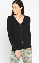 LOLALIZA Cardigan met V-hals - Zwart - Maat L