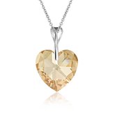 Montebello Ketting Pim HZ451 - Swarovski® Hart - 925 Zilver Gerhod. - Ø14mm - 42cm