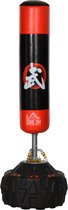 Homcom sac de boxe debout adulte appareil d'entraînement de boxe autoportant avec ventouse noir + rouge A91-110