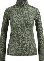 WE Fashion Dames semi-transparante top met luipaarddessin en glittergaren