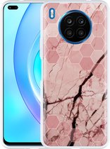 Honor 50 Lite Hoesje Pink Marble - Designed by Cazy