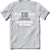 16 Jaar Legend T-Shirt | Zilver - Wit | Grappig Verjaardag en Feest Cadeau | Dames - Heren - Unisex | Kleding Kado | - Licht Grijs - Gemaleerd - 3XL