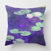 Kussenhoes  Claude Monet waterlelie paars (dubbelzijdig)