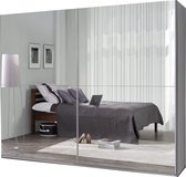 InspireMe- Zweefdeurkast Kledingkast met Spiegel Garderobekast met planken en kledingstang - 244cm- Maxi 27 (Wit+Spiegels)