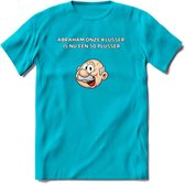 Abraham onze klusser T-Shirt | Grappig Abraham 50 Jaar Verjaardag Kleding Cadeau | Dames – Heren - Blauw - S