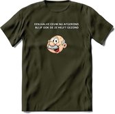 Een halve eeuw nu afgerond T-Shirt | Grappig Abraham 50 Jaar Verjaardag Kleding Cadeau | Dames – Heren - Leger Groen - S