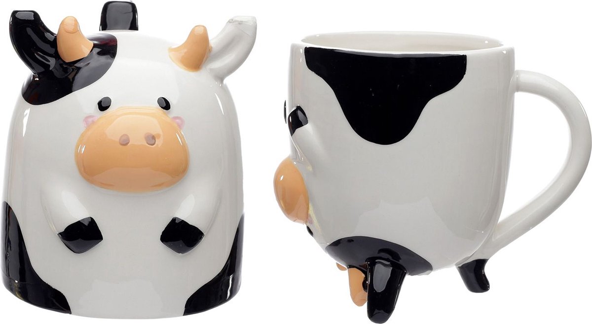 Tasse à café en céramique mignonne avec couvercle en forme de vache, tasse  à thé avec
