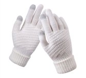 Gebreide handschoenen - touchscreen - one size - warme winter favoriet - Wit