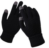 Gebreide handschoenen - touchscreen - one size - warme winter favoriet - Zwart
