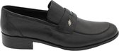 Heren instapper - Trendy mannen loafers - Hoogste kwaliteit schoenen 1180 - Echt leer - Zwart 44