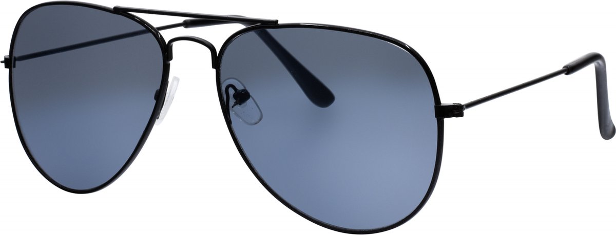 Hidzo Zonnebril Heren Pilotenbril Zwart - UV 400 - Zwarte Glazen
