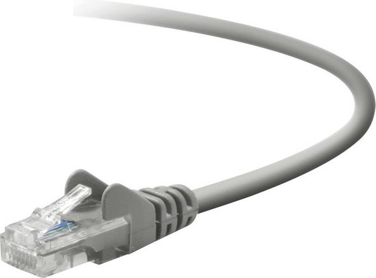 Belkin A3L791R15M-S RJ45 Netwerkkabel, patchkabel CAT 5e U/UTP 15.00 m Grijs Snagless 1 stuk(s)