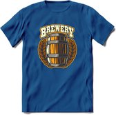 Beer Barrel T-Shirt | Bier Kleding | Feest | Drank | Grappig Verjaardag Cadeau | - Donker Blauw - S