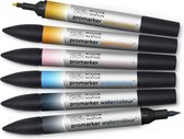 Winsor & Newton Watercolour Marker - brush pens set - Sky Tones - 6 stuks
