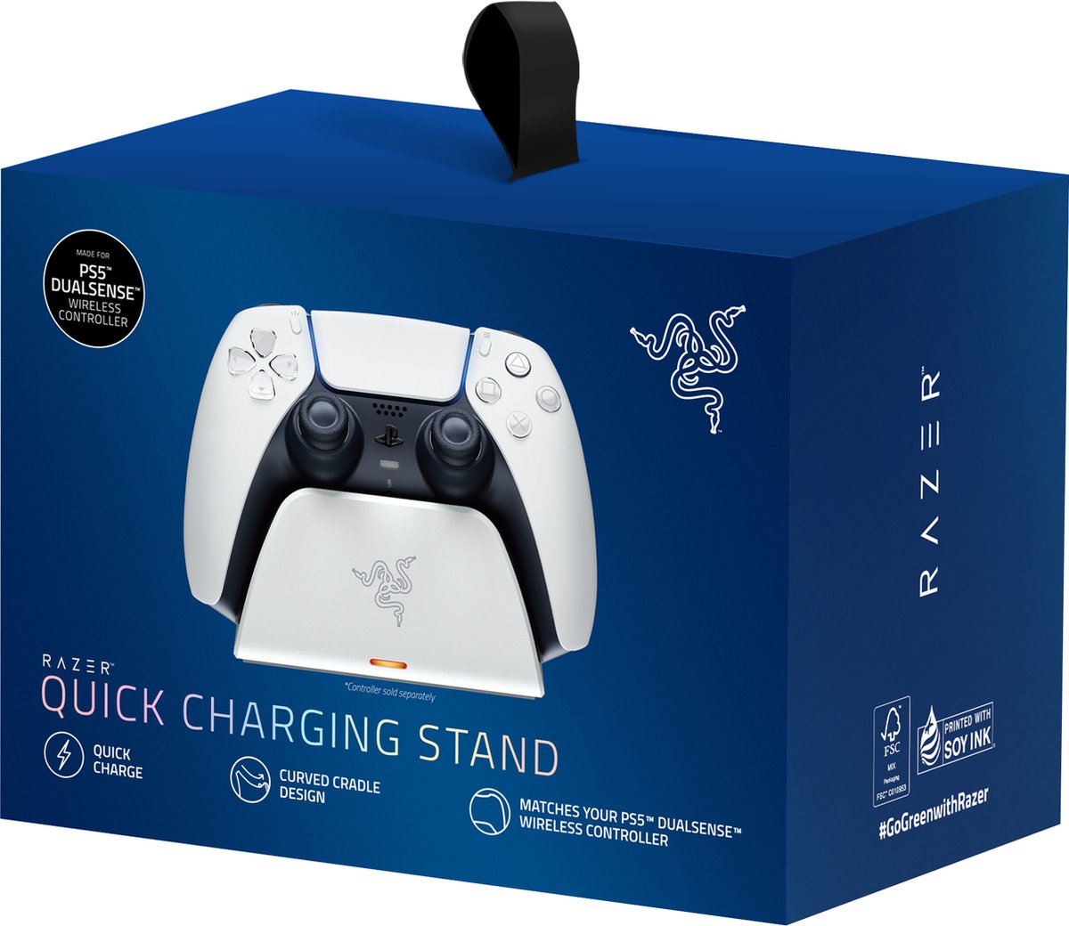 Razer Quick Charging Stand per PlayStation 5, Midnight Black,, Base di  Ricarica Rapida per Controller Wireless PS5 DualSense, Ricarica Rapida,  Design