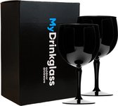 MyDrinkglass Plastic Gin Tonic Glazen Mumbai Zwart | Gin Tonic Glazen Plastic | 2 Stuks | Plastic Cocktailglazen | Camping Servies | Camping Glazen | Zero Waste | Herbruikbaar | On