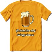 Ik Drink Bier Alsof Het Mijn Baan IsT-Shirt | Bier Kleding | Feest | Drank | Grappig Verjaardag Cadeau | - Geel - 3XL