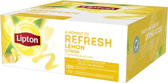 Lipton Feel Good Selection Lemon - zwarte thee citroen display 100 stuks