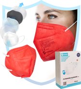 30 x Virshields® FFP2 gezichtsmasker - PFE 94%, EN 149: 2001 + A1: 2009, 5 lagen, 30 stuks, filterend, EU, Rood - Individueel verpakt