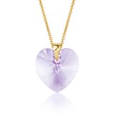 Montebello Ketting Fleur HG458 - Swarovski® Hart - 925 Zilver Verguld - Ø14mm - 42cm