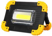 Illume® Draagbare LED Schijnwerper - Breedstraler - Floodlight - Bouwlamp Draagbaar - Voor Buiten - USB Oplaadbaar - 50000 Lumen