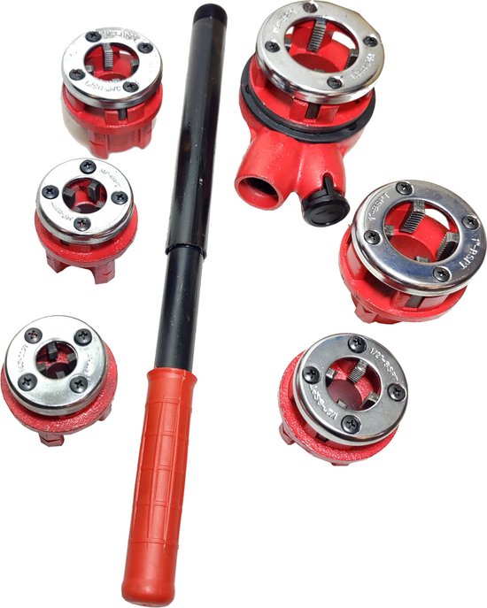 Filetage de tuyau 1/4″-3/8″-1/2″-3/4″-1″-1 1/4" coupe-fil de tuyau Jeu de filetage de tuyau 9 pièces cliquet fileté