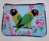 DHH - Diamond painting - Zwarte Tas - 15x20 cm - twee Agaponisen - ronde steentjes.