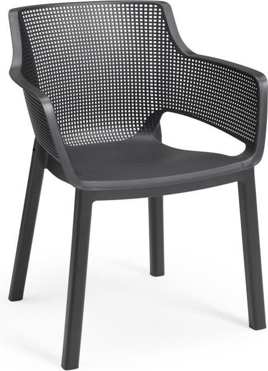 Set van 6 monoblok fauteuils - stapelbaar in kunsstof - converteerbare vorm - 3D (Mesh) -co-afwerking - ALLIBERT BY KETER -