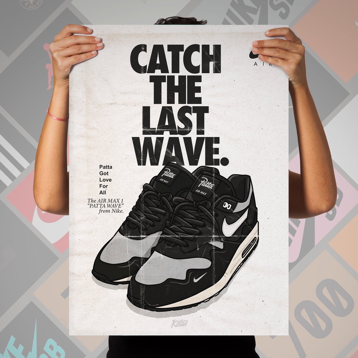 NIKE AIR MAX 1 PATTA FINAL WAVE “VINTAGE” POSTER (50X70CM) | bol.com