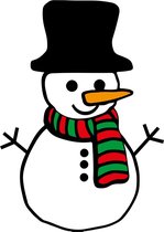 Kerst/winter raamsticker sneeuwpop - Kerst - Winter - Sneeuwpop - Christmas - Raamsticker - Raamsticker groot