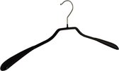 De Kledinghanger Gigant - 5 x Mantel / kostuumhanger metaal met schouderverbreding en zwarte anti-slip coating, 46 cm