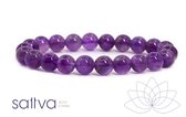 Sattva | LUCK | Paarse Jade Crystal Healing Bracelet Reiki 8mm kraal