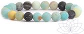 Sattva | MANIFEST | Matte Frosted Amazoniet Crystal Healing Bracelet Reiki 8mm kraal