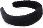 Fluffy Haarband - Diadeem - Breedte 3 cm - Zwart